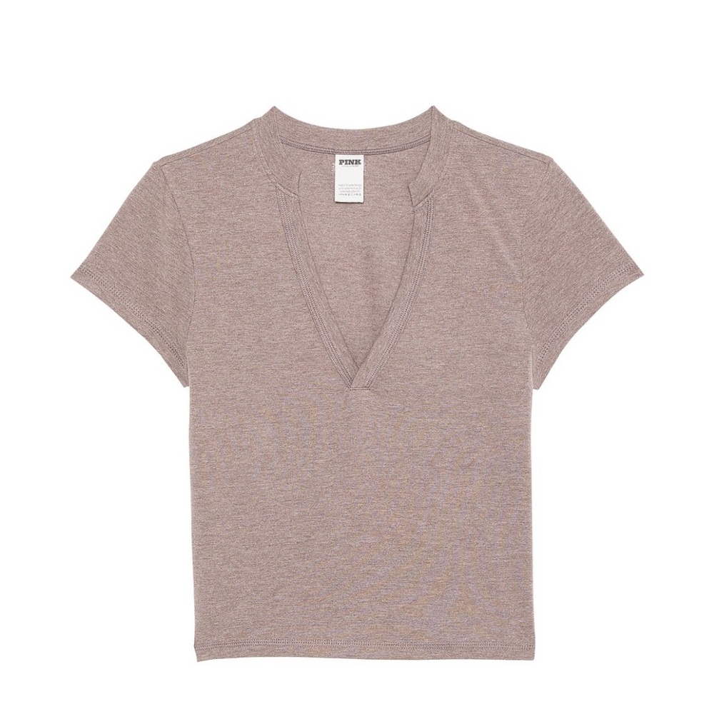 VS PINK ALL DAY COTTON PLUNGE CROPPED TOP - Picture 3 of 6